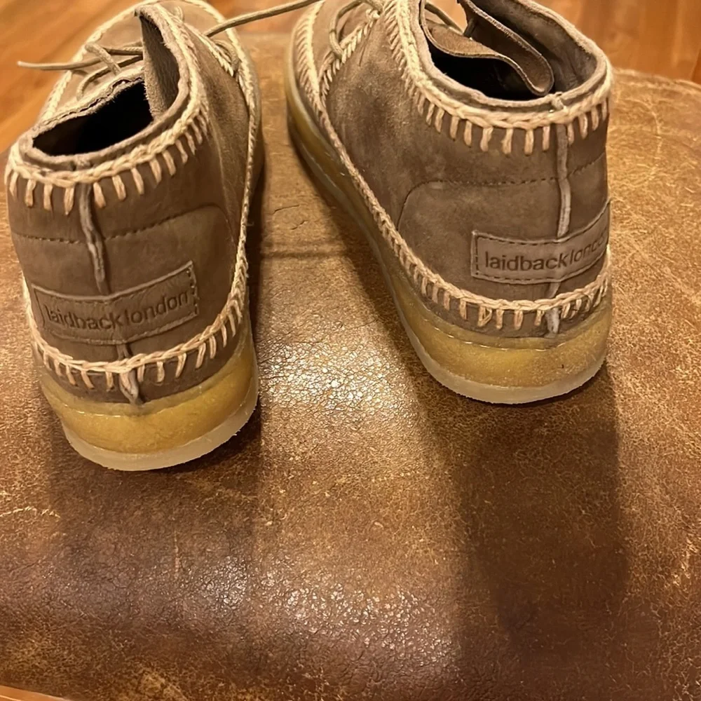 New Laidback London Shenje Crochet Lace Up Chukka Boots Camel Size 6, 7, 9